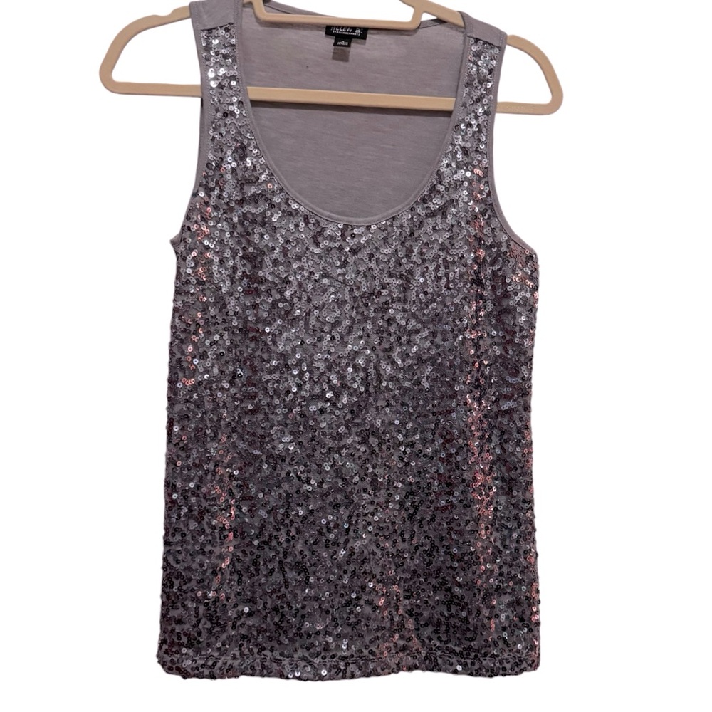Allen B - grey Sequin front Tank - NWOT